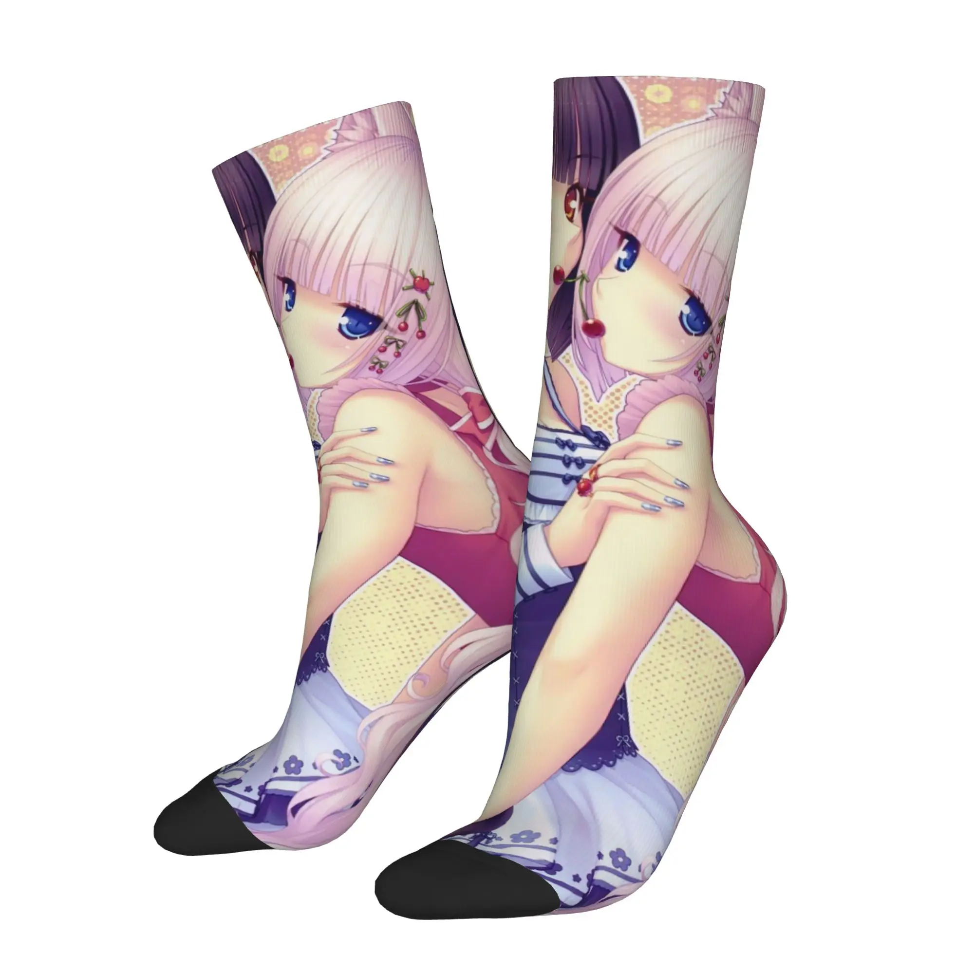 

Autumn Winter Casual Women Men Nekopara Anime Socks Chocola Vanilla Kawaii Non-slip Football Socks