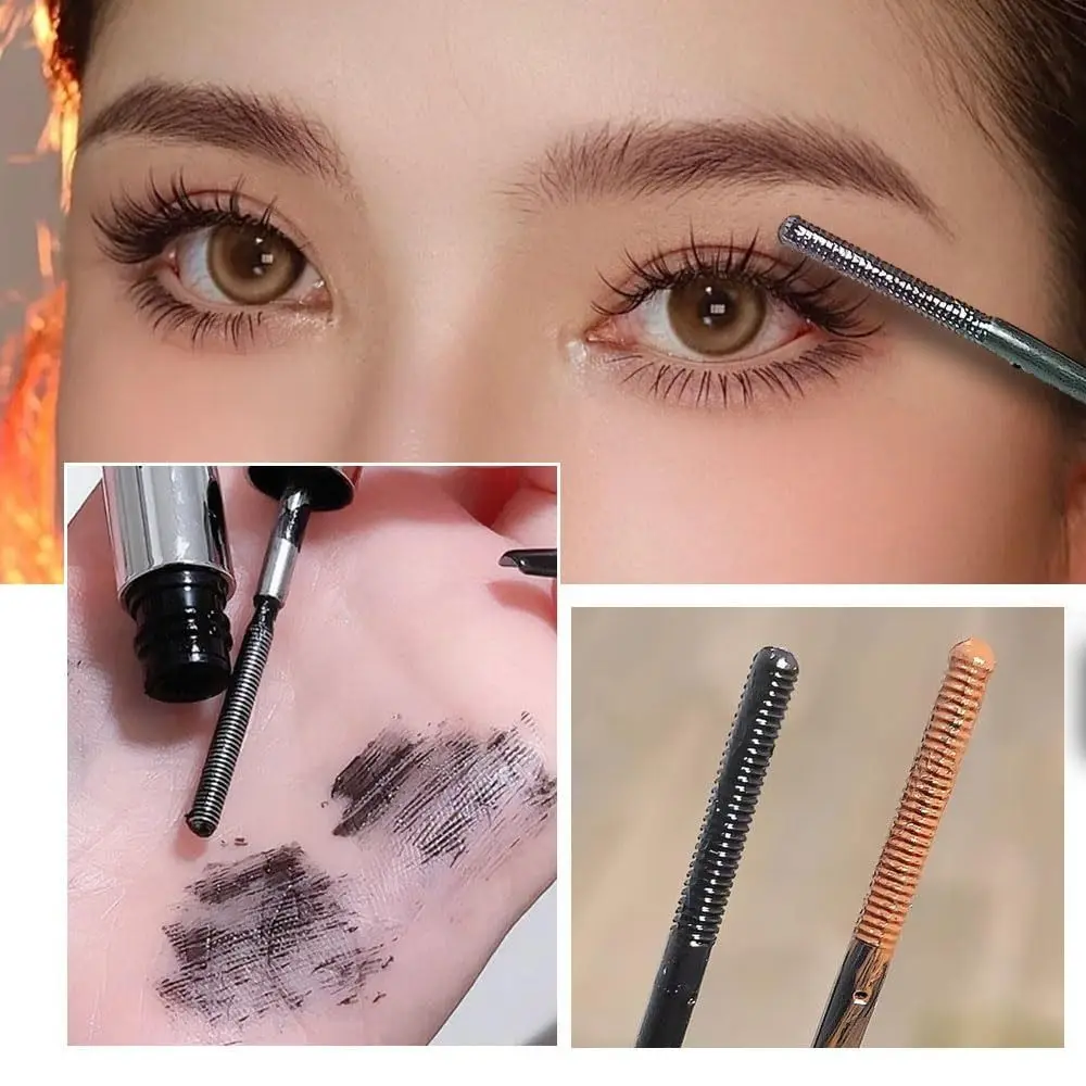 New Black Iron Wand Mascara Brushless Washable Metal Wand Mascara Waterproof Long Lasting Mascara Eyelash Extensions