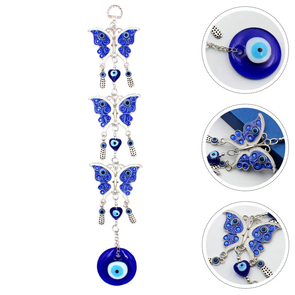 Butterflies Eye Hanging Decor Blue Eye Decor Blue Evil Wall nament Alloy Craft Room Bedroom Decorations