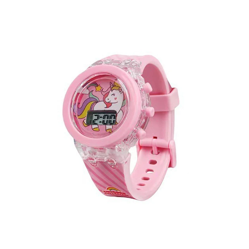 ساعات فلاش ملونة خفيفة سبايدرمان للأطفال للأولاد كارتون يونيكورن بنات ساعة أطفال طالب ساعة رقمية لعبة الهدايا #6