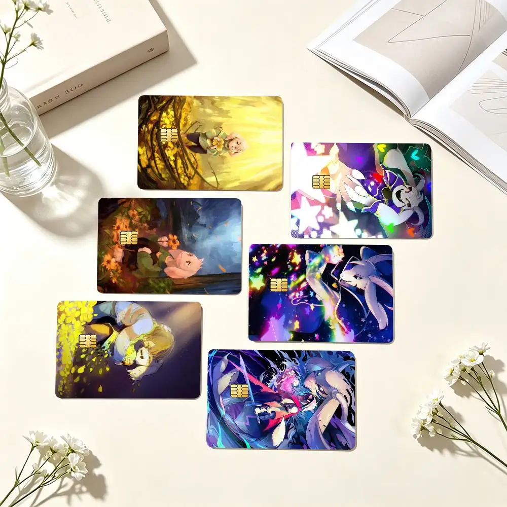 U-Undertale Asriel Dreemurr Credit Card HD Stickers Game Card Decal Small Chip Waterproof Sticker Gift