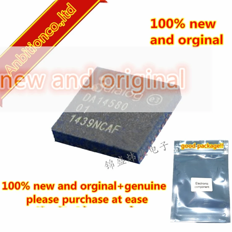 5pcs 100% new and orginal DA14580-01AT2 DA14580-01 QFN40  Bluetooth Low Energy 4.2 SoC in stock connection