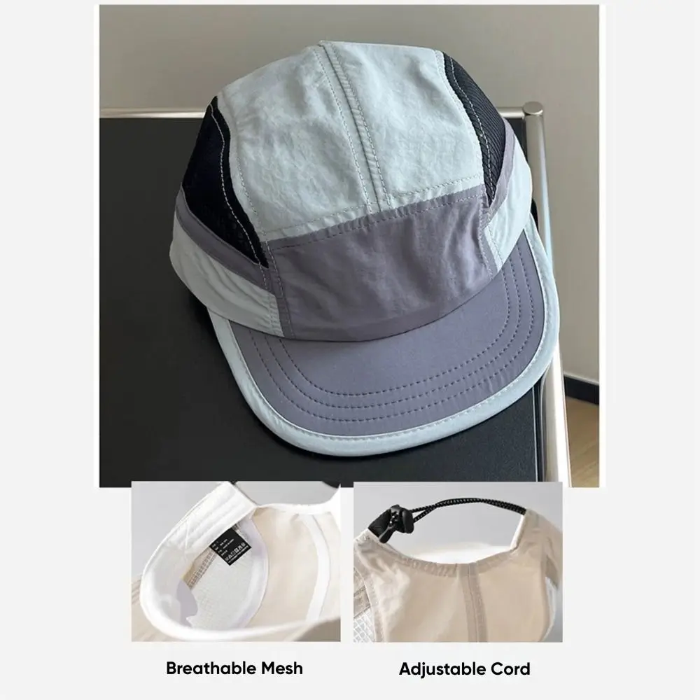 New UV Protection Baseball Cap Color Matching Quick Dry Mesh Cap Five-panel Breathable Sports Hat Women Men