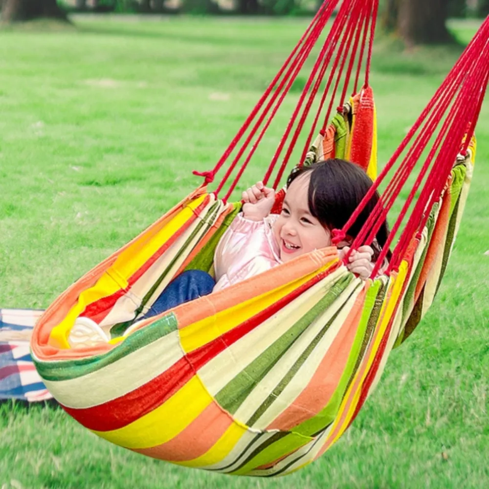 130X100CM Comfortable Thick Canvas Hammock Chair Indoor Outdoor Swing Seat for Garden Patio Camping Home Leisure Adults Children