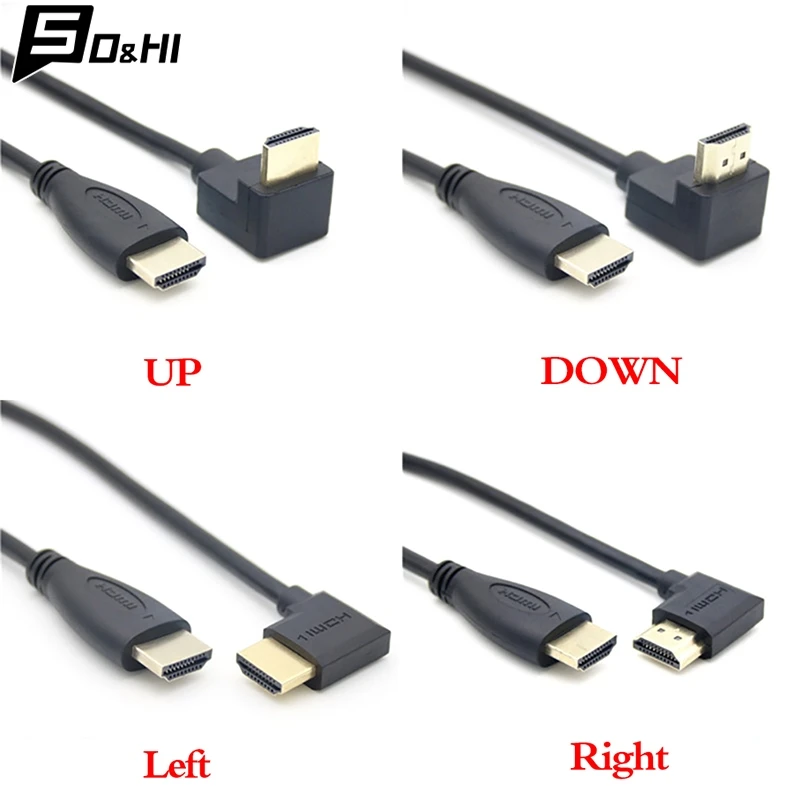 Ultra Short 4K HDMI-compatible 2.0 Cable 90 Degree Angled Extension High Speed Up To 4KX2K/60HZ Supported For PS4 TV