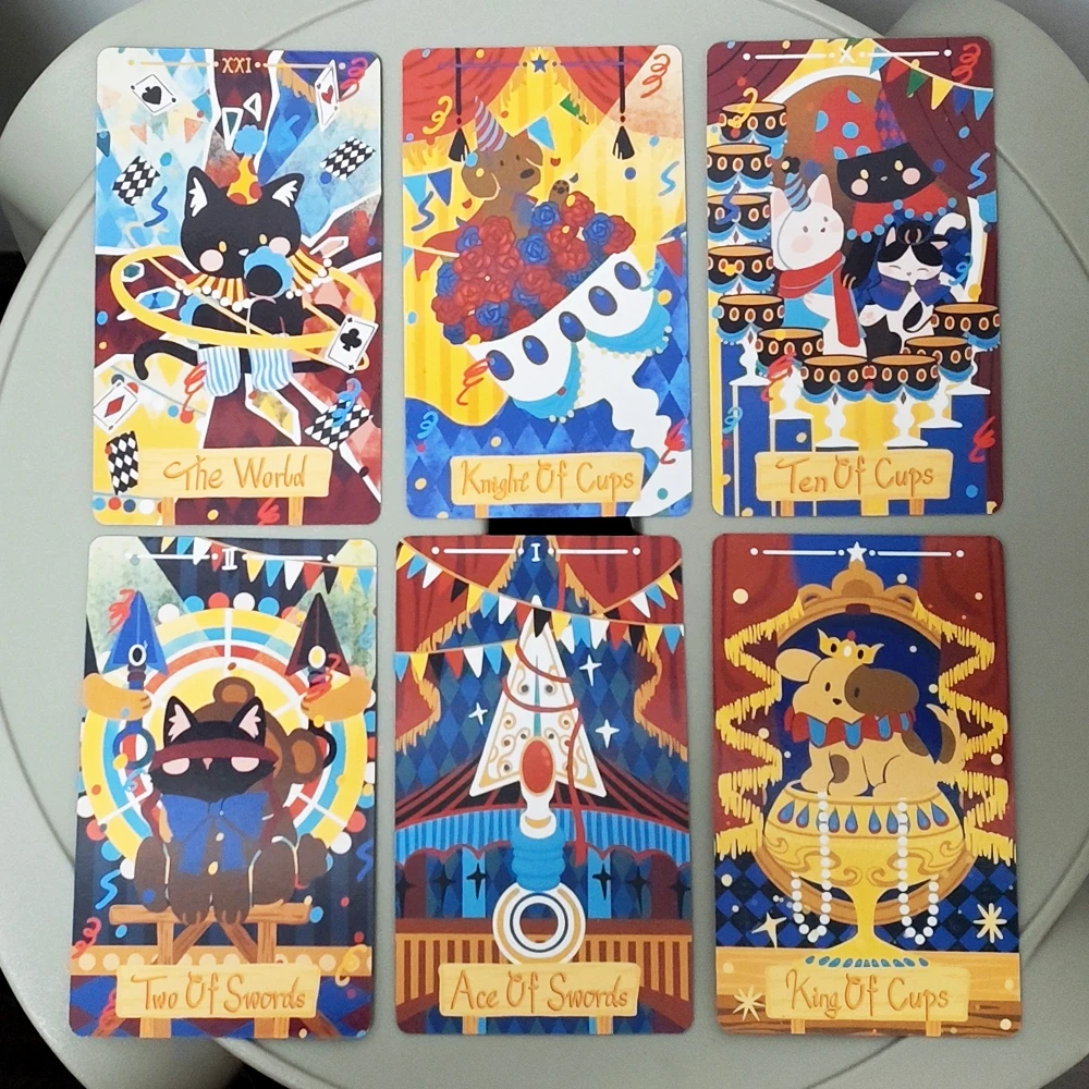 Baralho de tarô Dramagiac 10,3 * 6 cm 78 peças Cartas de tarô estilo Rider Waite edição azul presente de bruxa