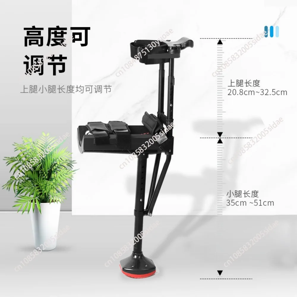 Walking Crutches For Adults Hands Free Knee Crutch Anti Skid Single Leg Telescopic Assisted Walking Crutch Support-free Crutch