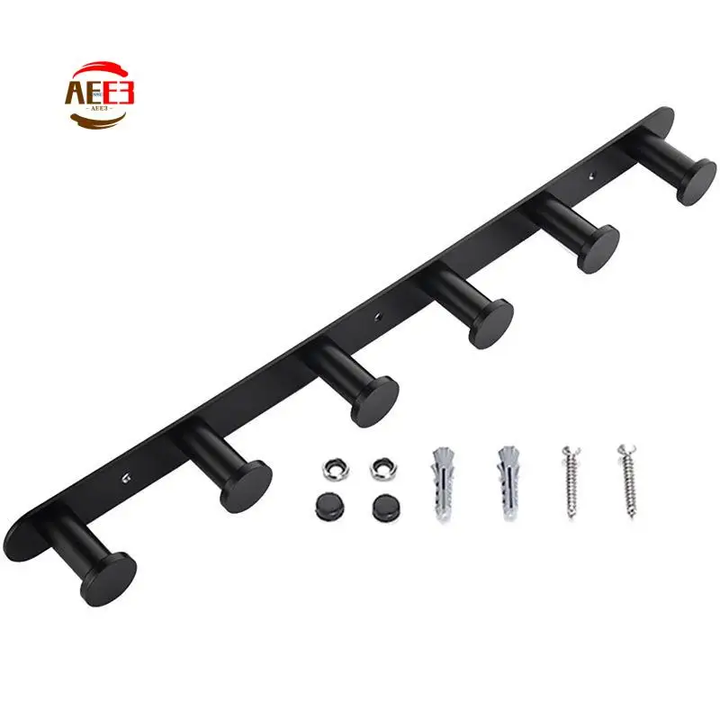 

AEE3-Bedroom Coat Hook Bathroom Wall Hook Rack Towel Hook With 6 Hooks Kitchen Robe Hanger Wall Mount