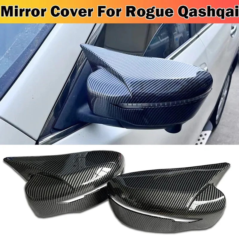 For Nissan Qashqai X-Trail Murano Rogue Pathfinder 2015-2019 ABS Car Rearview Side Mirror Cover Wing Cap Trim Adhesive Sticker