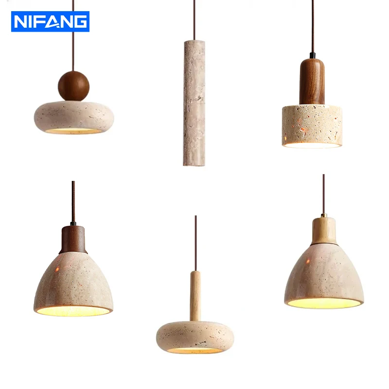 Höhlenstein LED Kronleuchter Esszimmer Wohnzimmer Hängelampe für Küche Insel Restaurant Schlafzimmer Gelbe Travertin Pendelleuchte