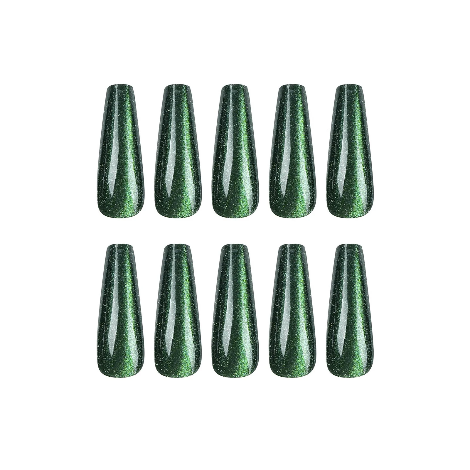 Green Glass  Press-on Nail Eco-friendly Reusable Resin False Nail for Concert Stage Performance