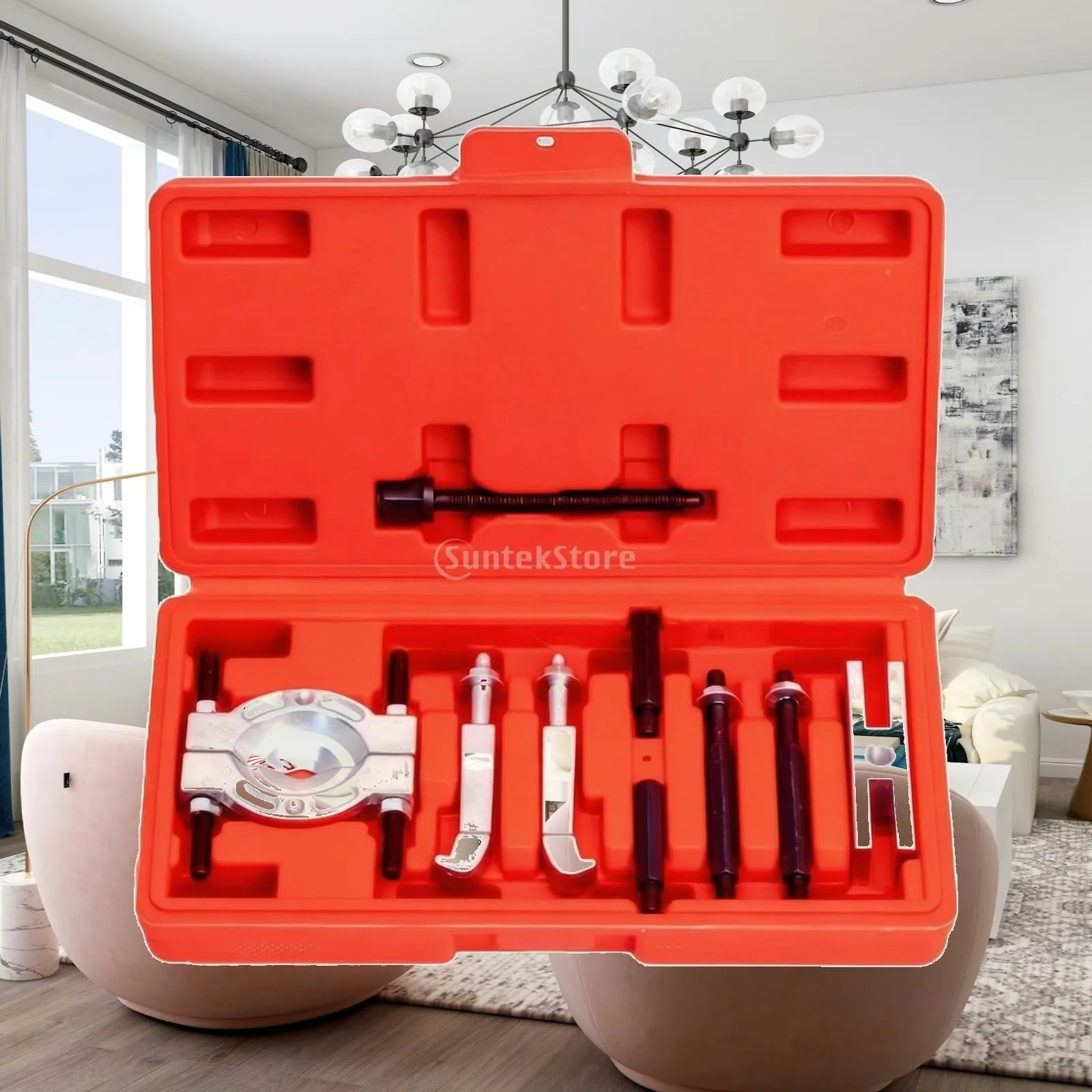 9 Pieces Bearing Removal Tool Kit Easy to Use Bearing Puller Kit with Case Organized Damagesafe for Mechanics, Gearbox Repair
