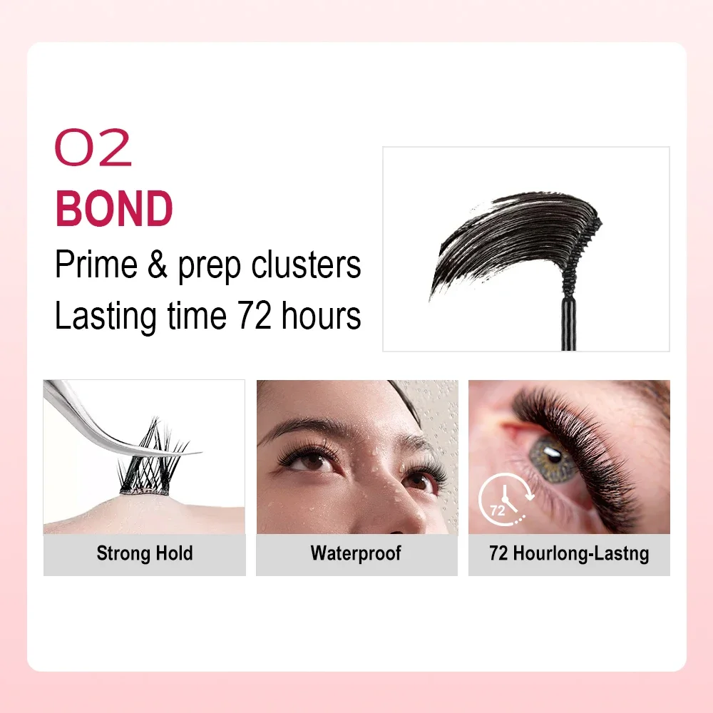 ICONSIGN démaquillant pour cils Bond & Seal Double tête rose Bond & Remover Extension de cils colle fournitures de cils outils de maquillage de beauté