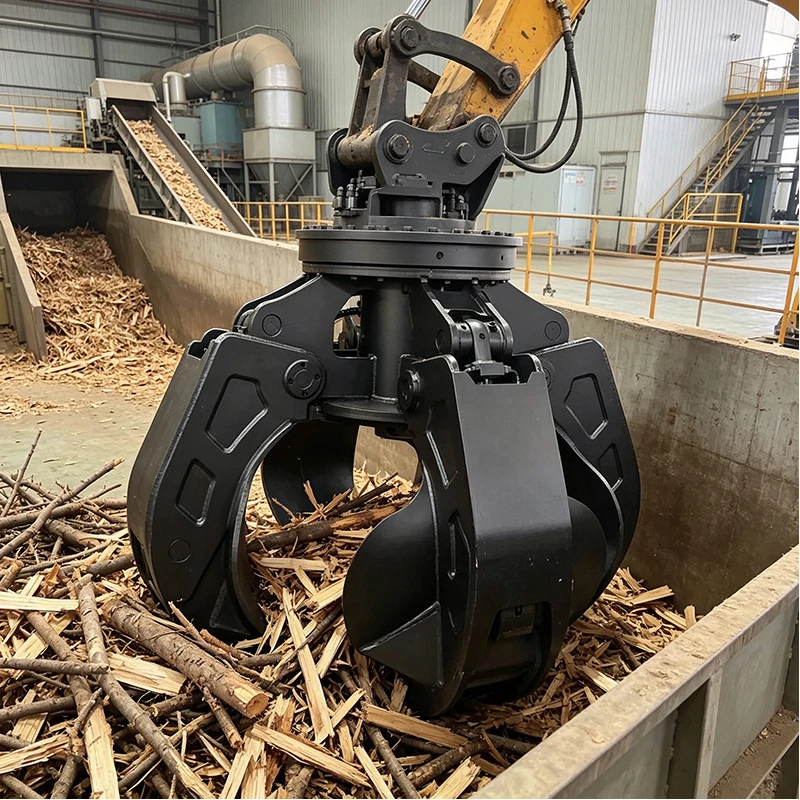 Industrial Grade Excavator Grapple Attachment Hydraulic Grab for Construction Cleanup Waste Sorting and Metal Recovery