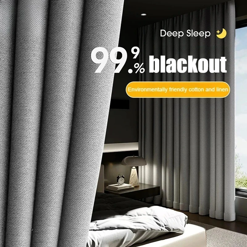 Multi-color and Multi-size Thickened Sun Protection and Sound Insulation Custom Size Curtains for Living Dining Room Bedroom
