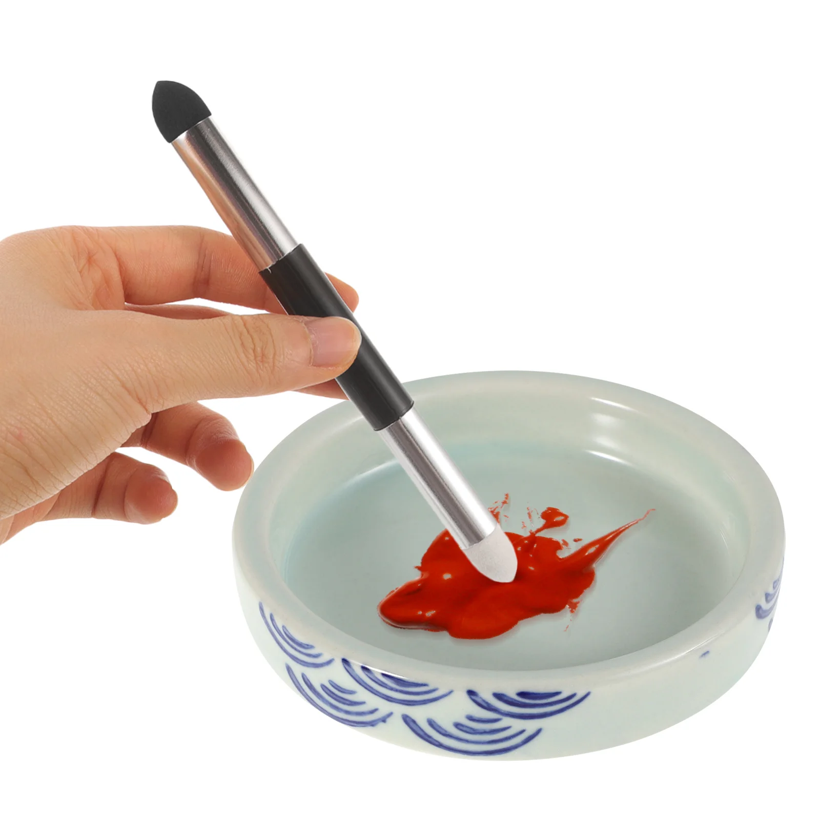 السيراميك 5 طبقة تكويم صينية الطلاء المائية الصباغ خلط لوحة مع غطاء الخط الصيني الحبر مجموعة الفخار البليت #3