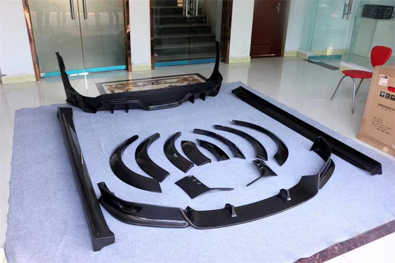 

Передний бампер из настоящего углеродного волокна в стиле RZ, боковые юбки, задний диффузор, колесные арки для T Model X, широкий комплект кузова, комплект кузова