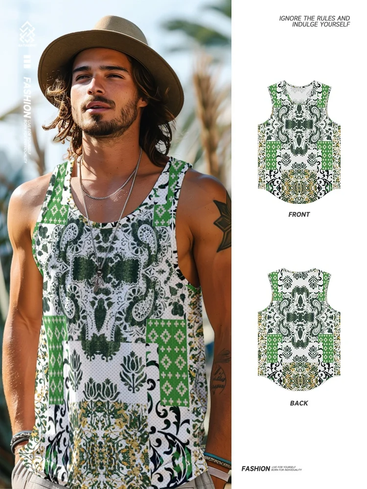 

Новая летняя мужская футболка-жилет в американском стиле, повседневная, свободная, тонкая, спортивная, дышащая, из полиэстера