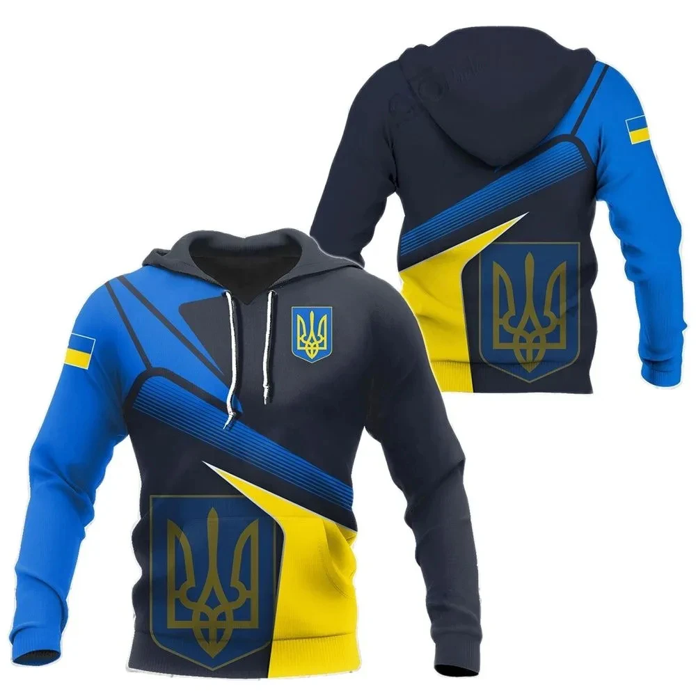 Hoodies ukrayna bayrağı ulusal amblem 3d baskı tişörtü erkekler kadınlar Unisex kapşonlu boy Hoodie moda çocuklar kazak ceket