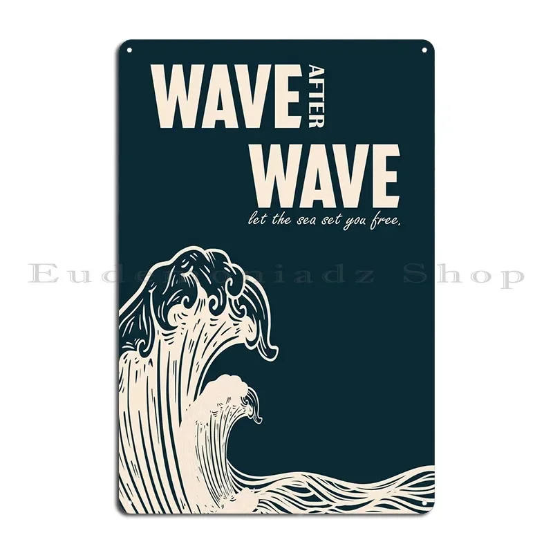 Surfer Wave After Wave Metal Plaque Wall Designer Wall Decor Club Bar Club Tin Sign Poster