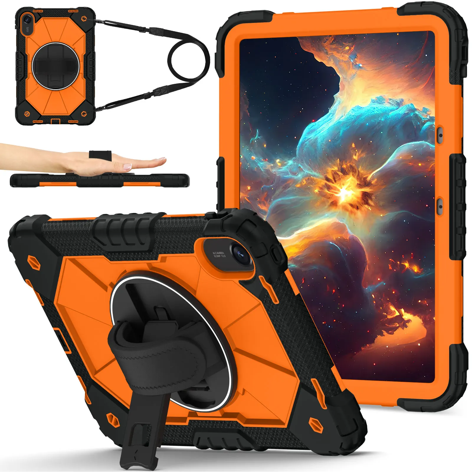 

Чехол-подставка для Xiaomi Redmi Pad 2 2025 11,0 дюймов, модель 25040RP0AG 25040RP0AI, вращающийся на 360 градусов бронированный чехол с плечевым ремнем