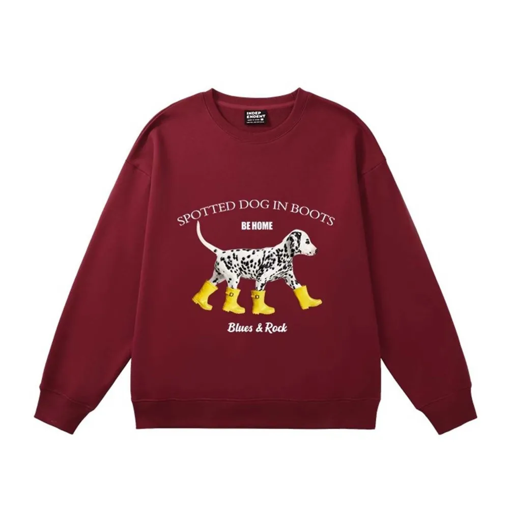 Een hond met laarzen Grappige print sweatshirt Tops Koreaanse trend High Street Fashion Hoodie Losse oversized heren Dames Casual herfst