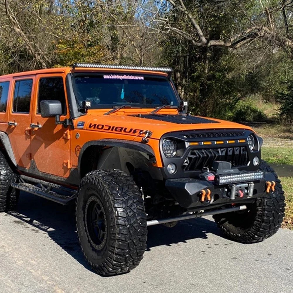 

SXMA J394 Front Grille Grill With Led Light ABS Grill Grid Accessories Decoration for Jeep for Wrangler JK 2007-2017