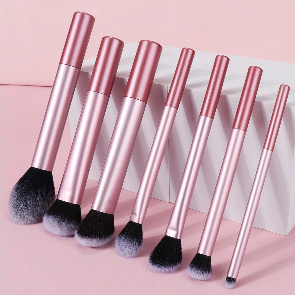 7Pcs Professional Makeup Brush Set, Blush Loose Powder Concealer Eyeshadow Brushes, Portable Travel Gift Cosmetic Kit