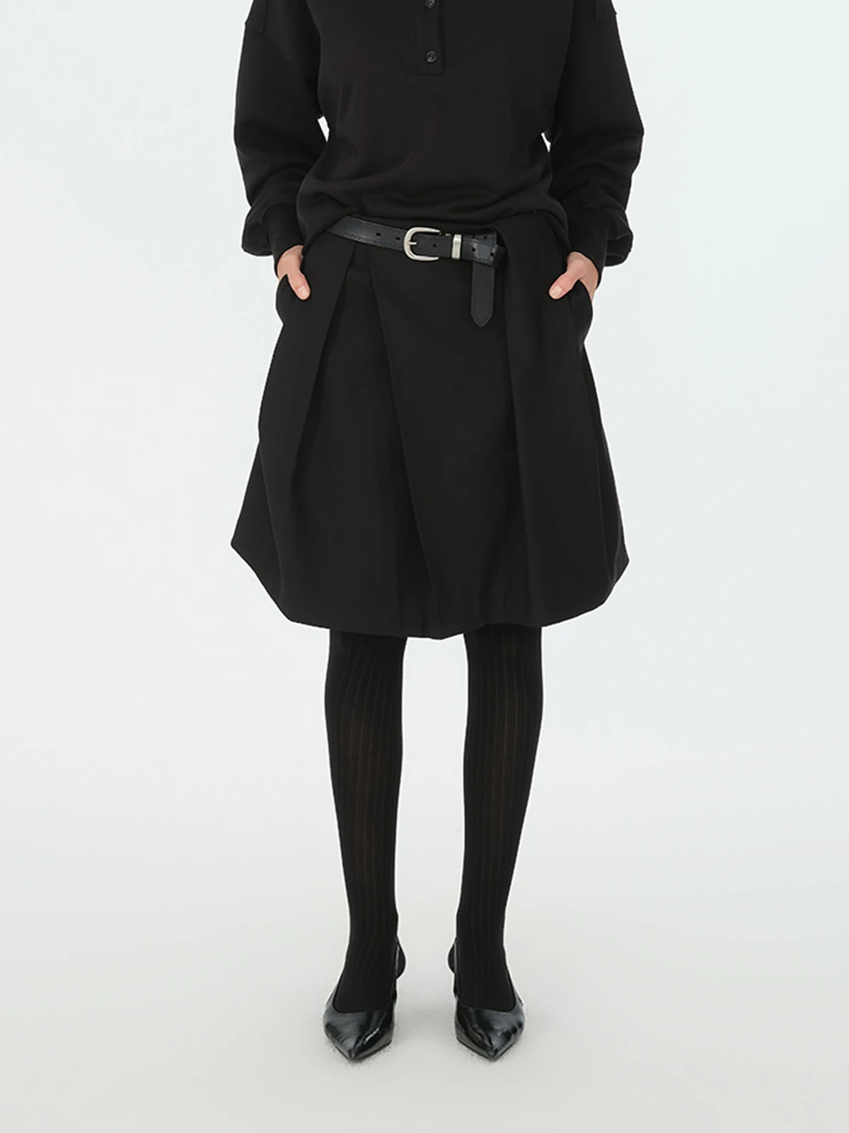 

Новая плиссированная юбка REFOUND TEN с поясом, осенне-зимняя, повседневная, А-силуэт, из смесового полиэстера