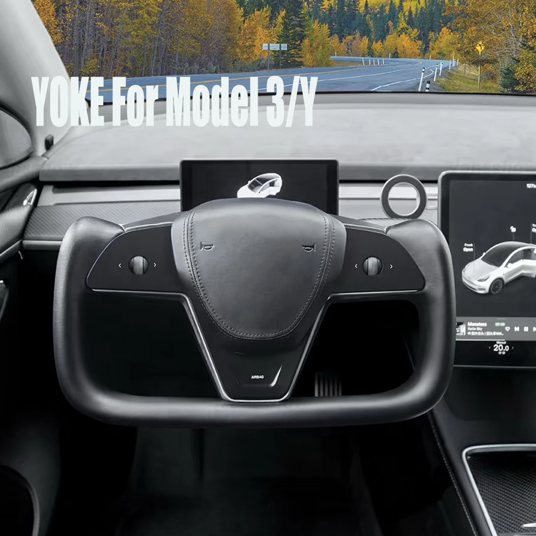 Yoke Handle Model Y 3 Heating Steering Wheel Model-x-style for Tesla Model 3