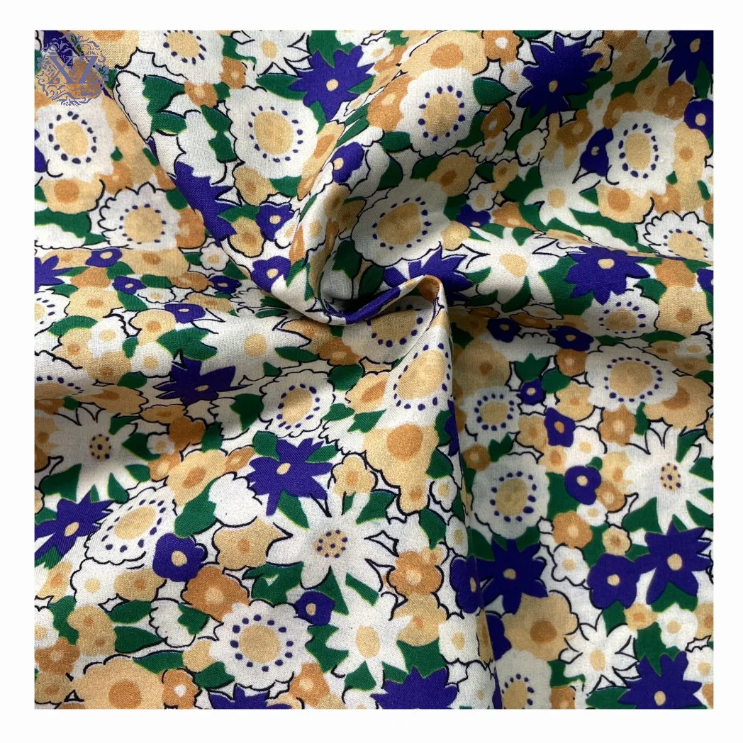 

Shaoxing Keqiao Supplier Support Stock Lot 100% Cotton Printed Flower Poplin Custom Print Cotton Fabrics For Clothing Textile