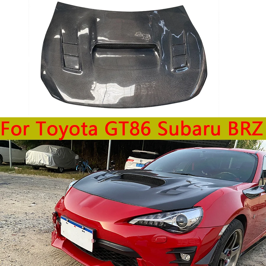 For Toyota GT86 Subaru BRZ 2012-2018 Carbon Fiber Hood Engine Cover Hood Car Headliner Hood Cutout Cooling Front Cover VRS Style