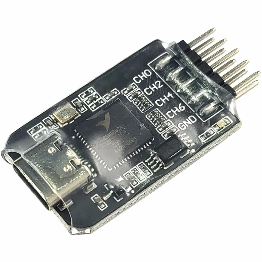 MINI Logic Analyzer Module for Linux Win7/10 Microcontroller ARM FPGA Debugging Tool 16-24MHz Sampling 8 Channels USB TYPE-C