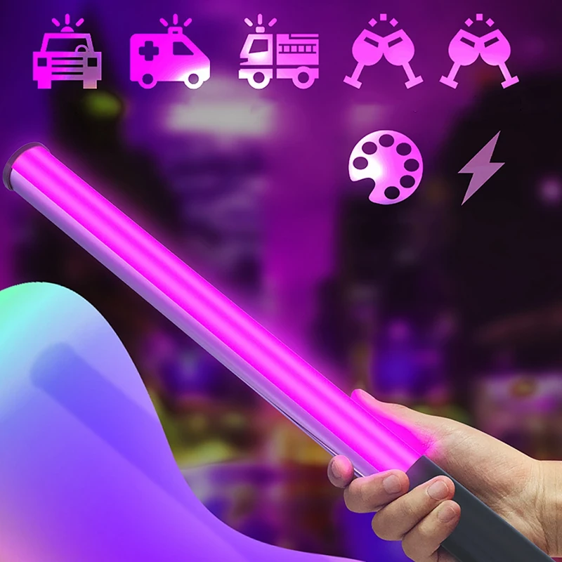 แท่งเติมแสงเติมสีแบบมือถือ RGB ชาร์จไฟได้สำหรับถ่ายภาพ2500K-9900K + RGB