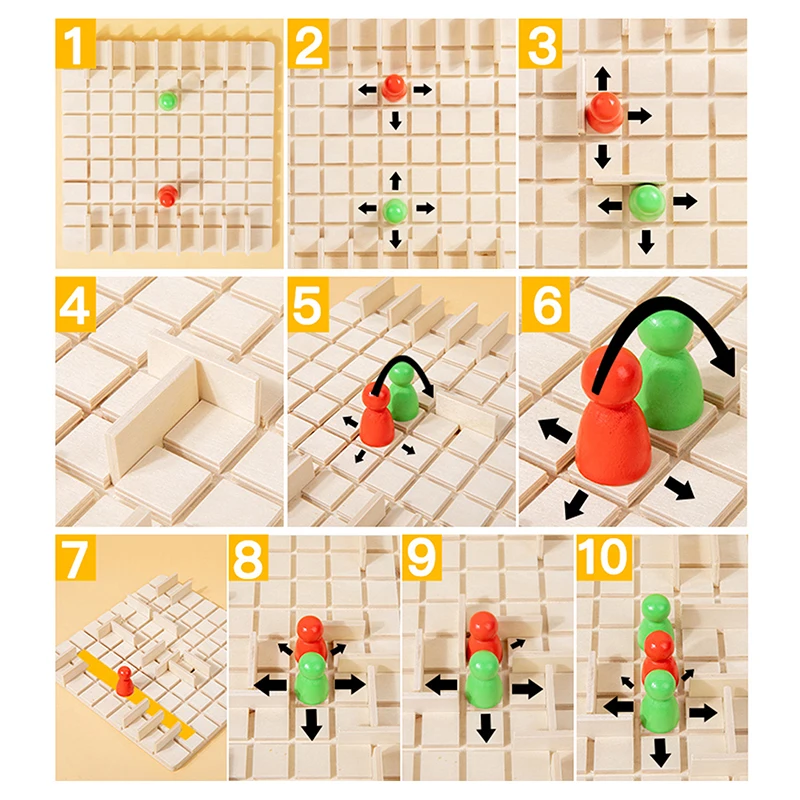 1 set grappig ouder-kind interactiespel voor twee personen Bordspel Puzzelspeelgoed Chase And Intercept Battle Game Gifts