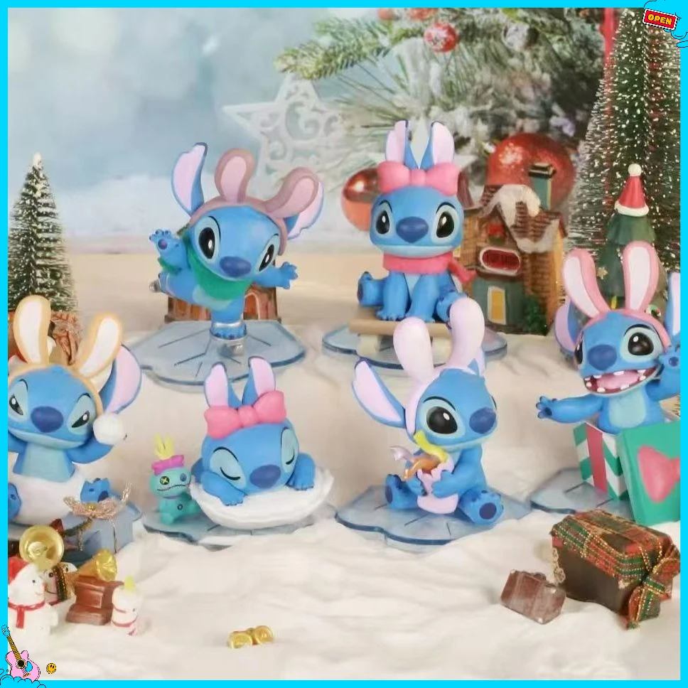 أصيلة مينيسو ديزني ستيتش قصة الشتاء صندوق أعمى تمثال ليلو وستيتش تحصيل هدية 2025