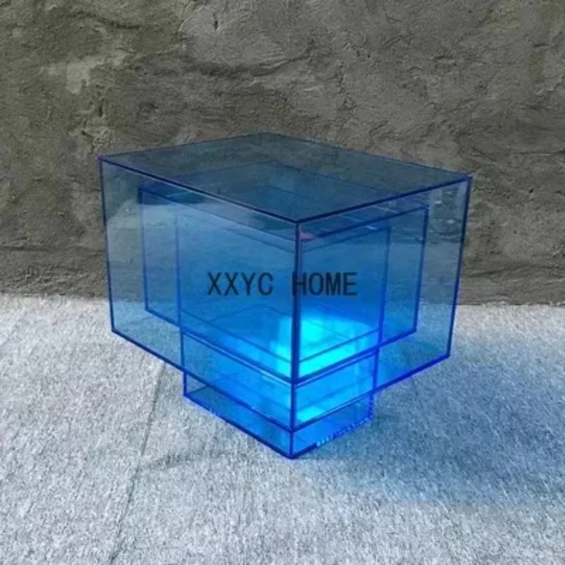 TAO Tao Gradient Square Acrylic Tea Table Living Room Sofa Transparent Side Table Bedside Table