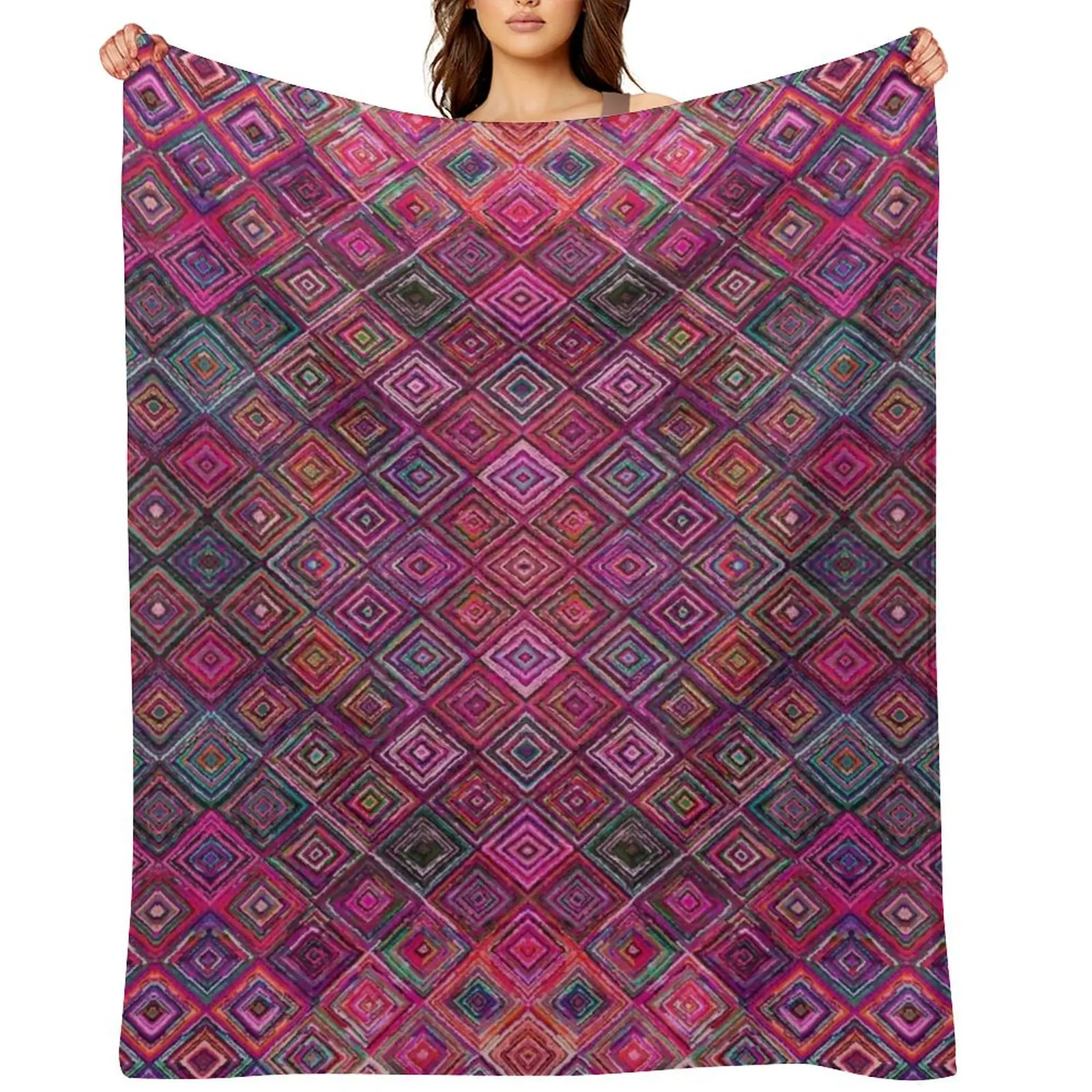 

Colored illusions Oriental Traditional Moroccan Style Throw Blanket Single Heavy Weighted Luxury Brand Blankets