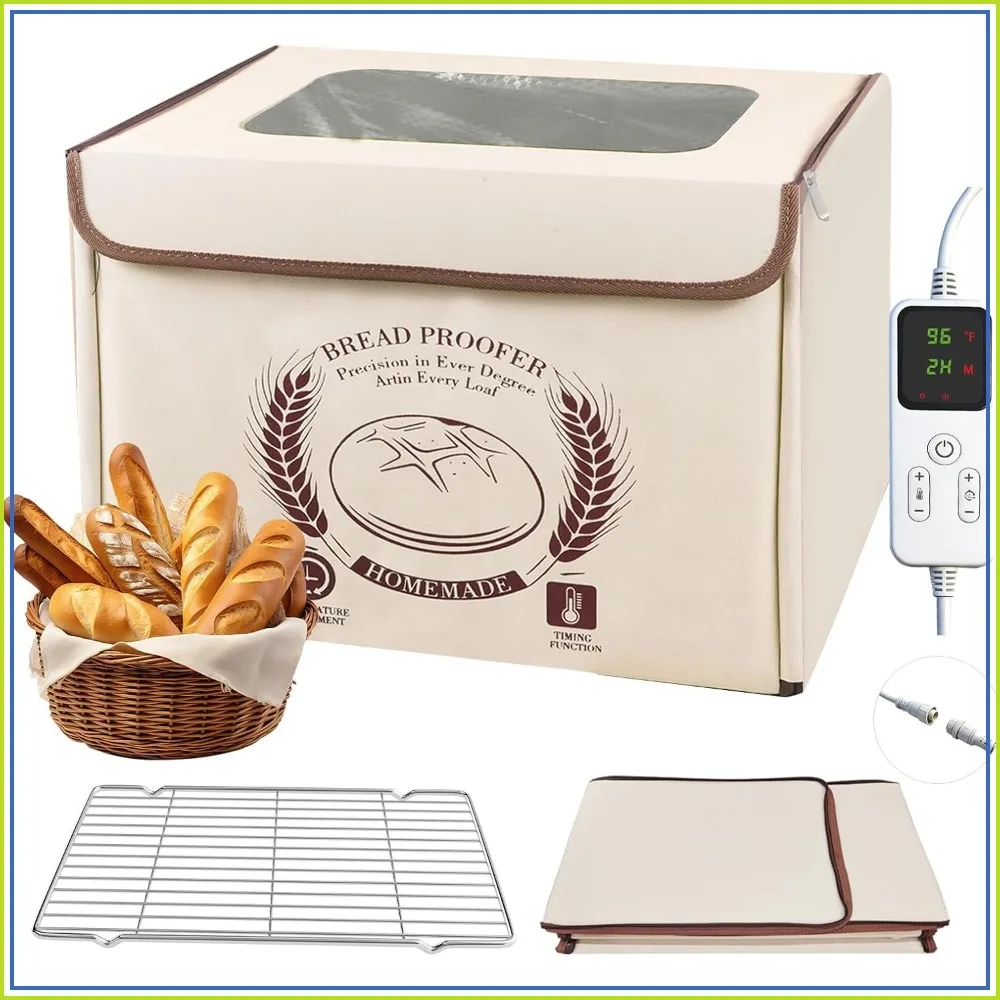 

Foldable Bread Proofing Box with Temp Control & Timer for Sourdough, Yogurt, Pizza