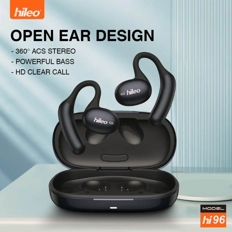 Hileo-auriculares hi96 ows con Bluetooth, inalámbricos, de doble oreja, abiertos, sin necesidad de entrar en el oído, modo de juego, un remolque 5,4 tr