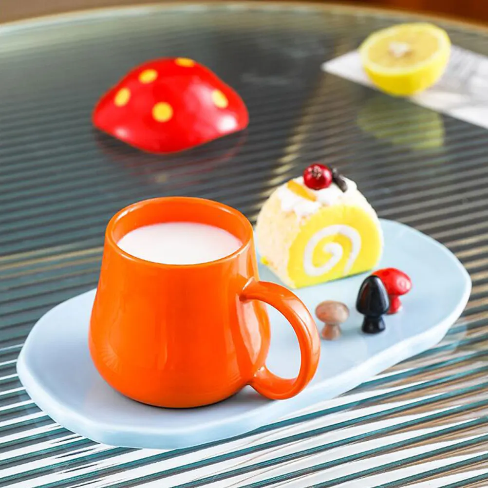 

2Pcs Ceramic Mushroom Shape Coffee Mug Creative Cartoon Design Coffee Cup for Home Office Cafe Afternoon Tea Milk Cup