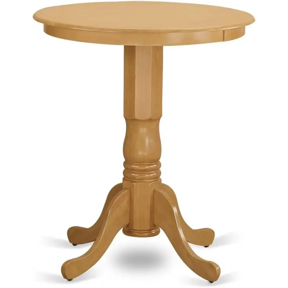 

EDT-OAK-TP Counter Height Dining Table - a Round Dinner Table Top with Pedestal Base, 30x30 Inch, Oak