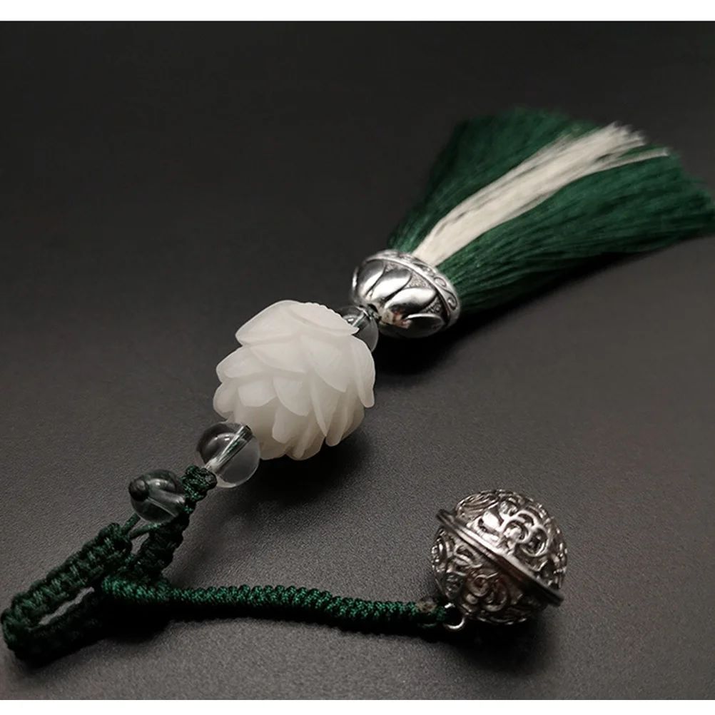 

Chinese Style Red Tassel Hanging Chain Bodhi Lotus Beads Keychain Phone Strap Mobile Phone Lanyard Unique Decorative Pendant