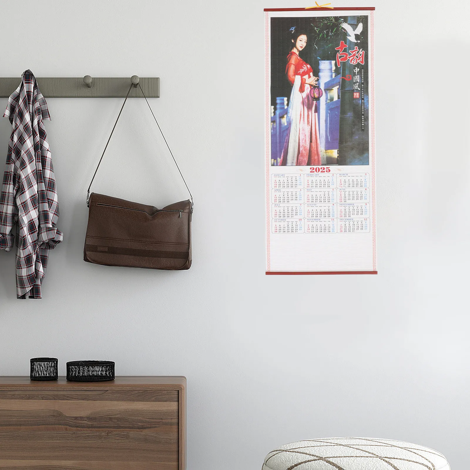 

Декоративный настенный календарь в китайском стиле на 2025 год, лунный настенный календарь, отрывной ежемесячный и ежегодный планировщик, традиционный декор для стен