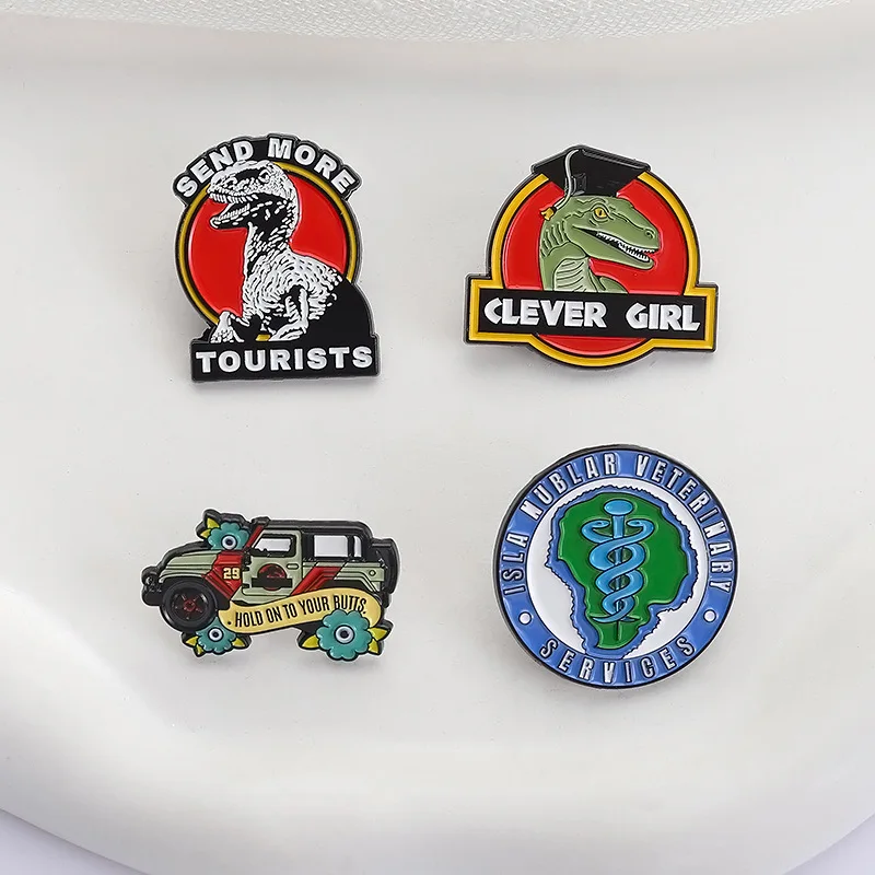 عقد على الأقواس المينا دبابيس إرسال المزيد من السياحين ديناصور فيلم دبابيس التلبيب شارات مجوهرات هدية لصديق بيطري #4