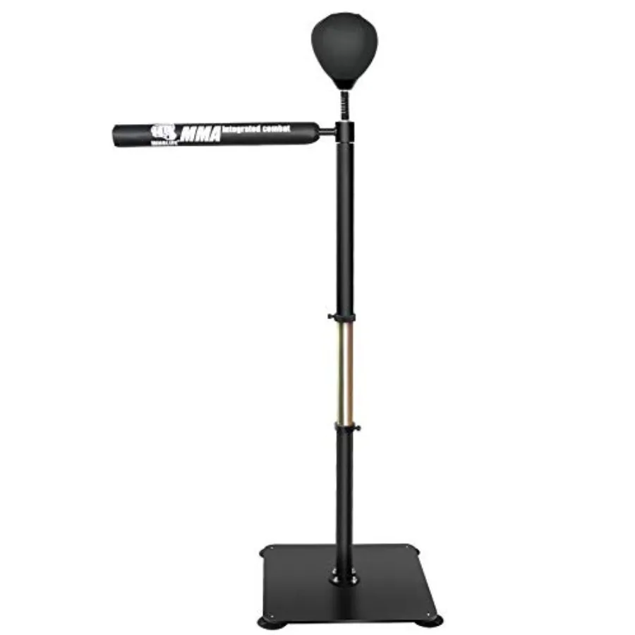 

Усиленная боксерская спиннинг-стойка для тренировки скорости и реакции, напольная, регулируемая высота 54-71 дюймов, из прочных материалов, черная