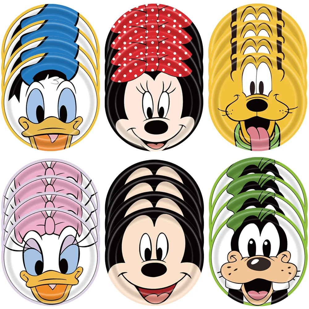 

Cartoon Mickey Minnie Donald Duck Pluto Goofy Party Tableware Plates for Boys Girls Birthday Party Baby Shower Supplies Gifts