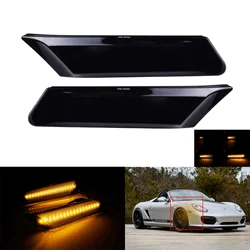 2x Dynamic LED Side Marker Indicator Repeater Light Amber For Porsche Boxster / Cayman 987 2005-2008 Carrera 911 997 2005-2012
