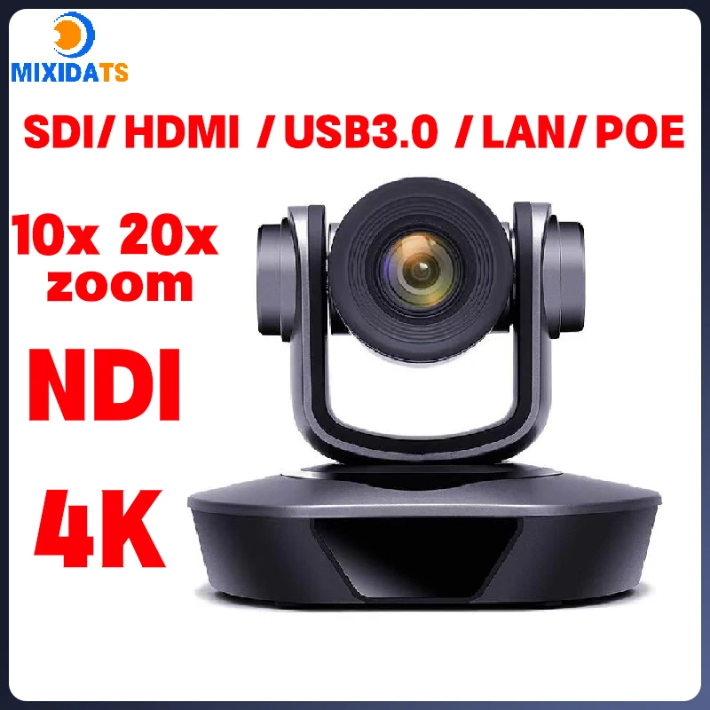 PTZ Video conference cameras NDI 4K, 1080P, 10, 20, Zoom, HDMI SDI, LAN, USB，POE are suitable for church, live broadcast,Youtube