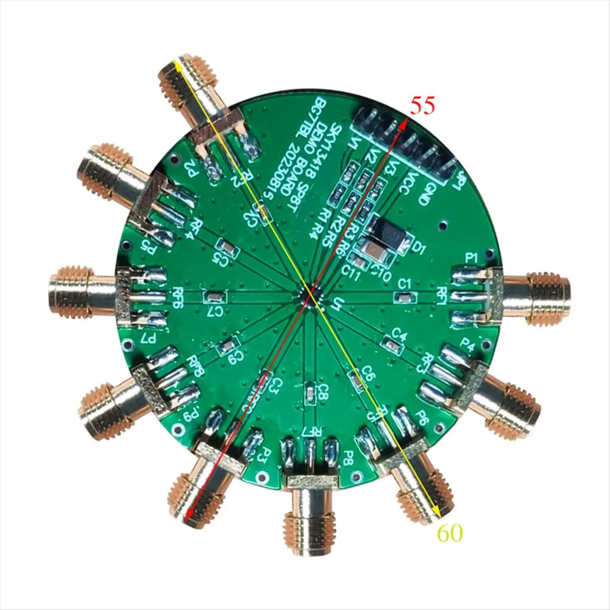 Happy New-  50KHz- 6GHz SP8T Switch Module 8 Select 1 Antenna Switch Single-Pole Eight-Throw Microwave SP8T Switch